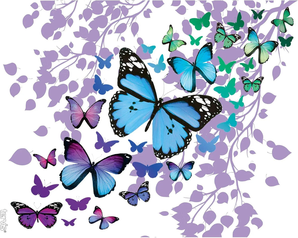 Tervis Blue Endless Butterfly Made in USA Double Walled Insulated Tumbler Travel Cup Keeps Drinks Cold & Hot, 16oz, Classic