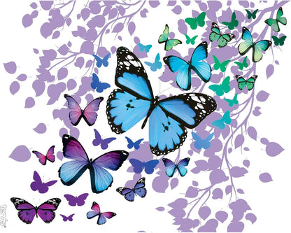 Tervis Blue Endless Butterfly Made in USA Double Walled Insulated Tumbler Travel Cup Keeps Drinks Cold & Hot, 16oz, Classic