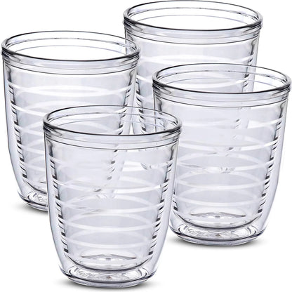 Insulated Drinking Glasses 16oz 2-pack - Great for Iced Coffee & Hot Drinks