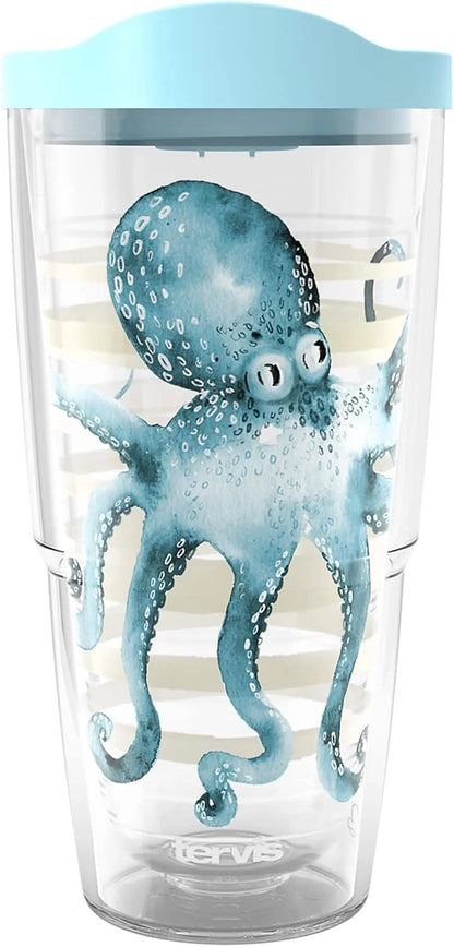 Tervis Sara Berrenson - Atlantica Collection Made in USA Double Walled Insulated Tumbler Travel Cup Keeps Drinks Cold & Hot, 24oz, Lobster