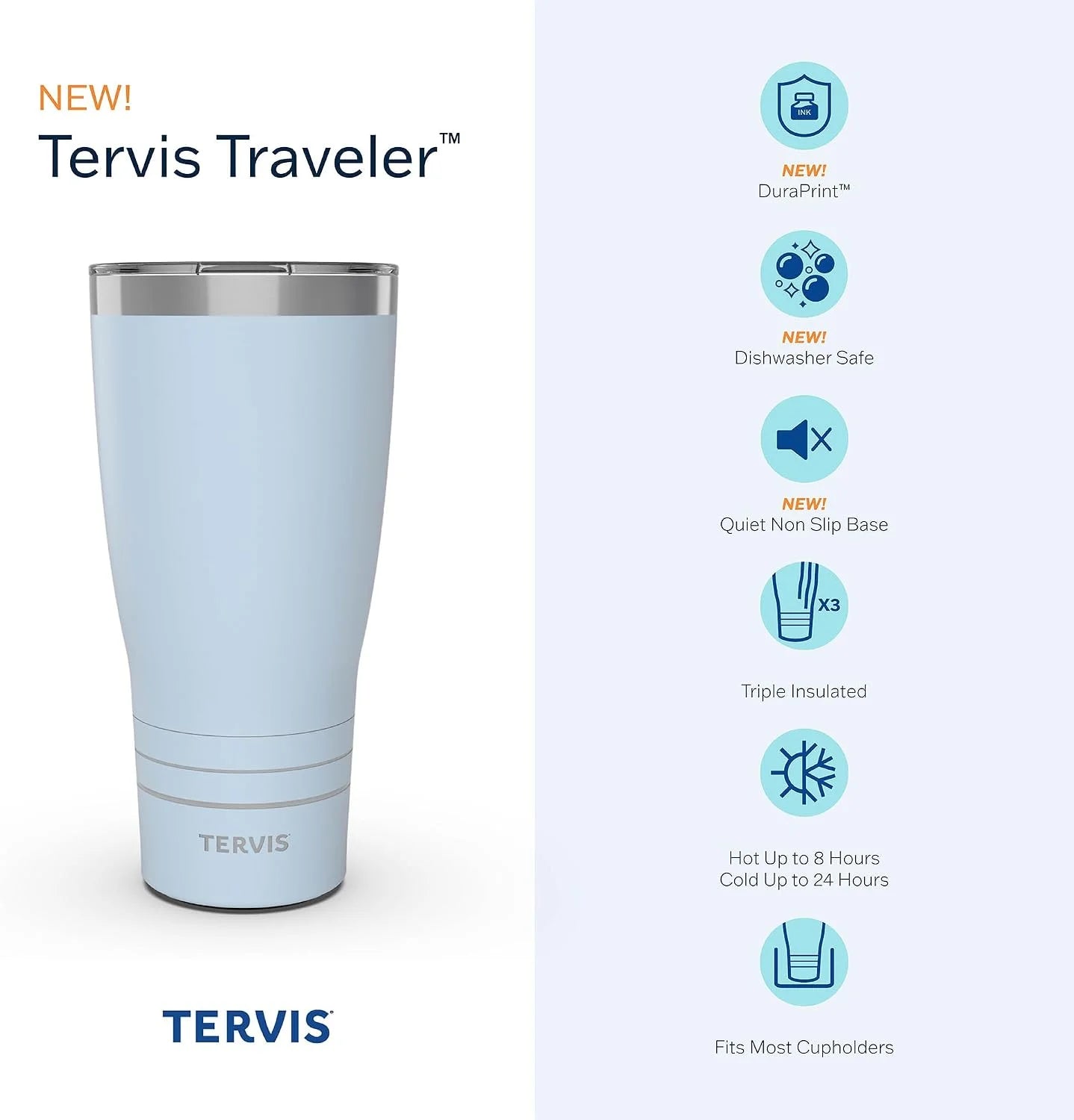 Tervis Traveler Ohio State Buckeyes - MVP Triple Insulated Tumbler Travel Cup Keeps Drinks Cold & Hot, 30oz, Stainless Steel
