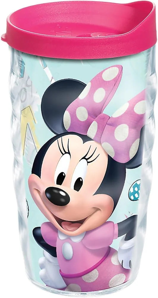 Tervis Disney - Minnie Mouse Smart & Positively Me Tumbler with Wrap and Fuchsia Lid 10oz Wavy, Clear