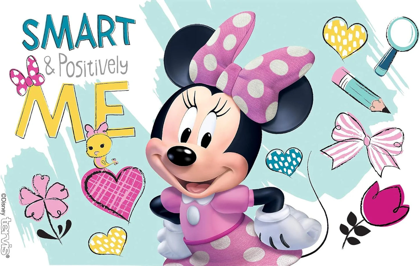 Tervis Disney - Minnie Mouse Smart & Positively Me Tumbler with Wrap and Fuchsia Lid 10oz Wavy, Clear