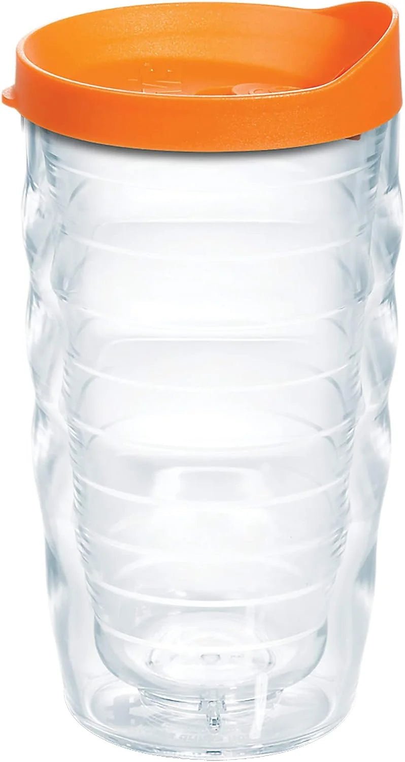 Tervis Clear & Colorful Lidded Made in USA Double Walled Insulated Tumbler Travel Cup Keeps Drinks Cold & Hot, 16oz Mug, Clear Lid
