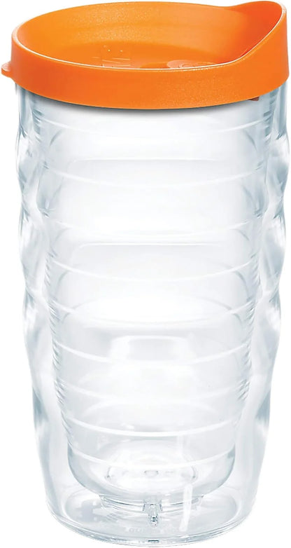 Tervis Clear & Colorful Lidded Made in USA Double Walled Insulated Tumbler Travel Cup Keeps Drinks Cold & Hot, 16oz Mug, Clear Lid