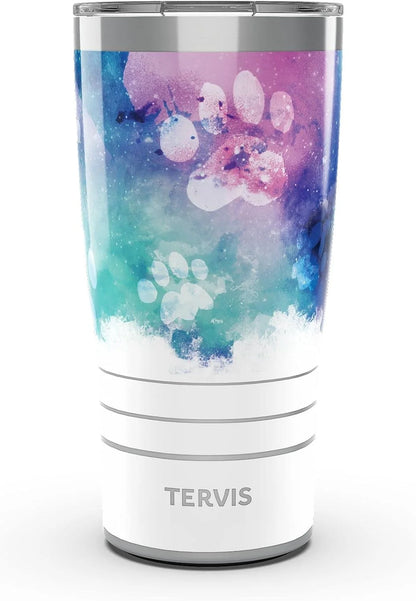 Tervis Paw Prints Made in USA Double Walled Insulated Tumbler Travel Cup Keeps Drinks Cold & Hot, 24oz, Classic