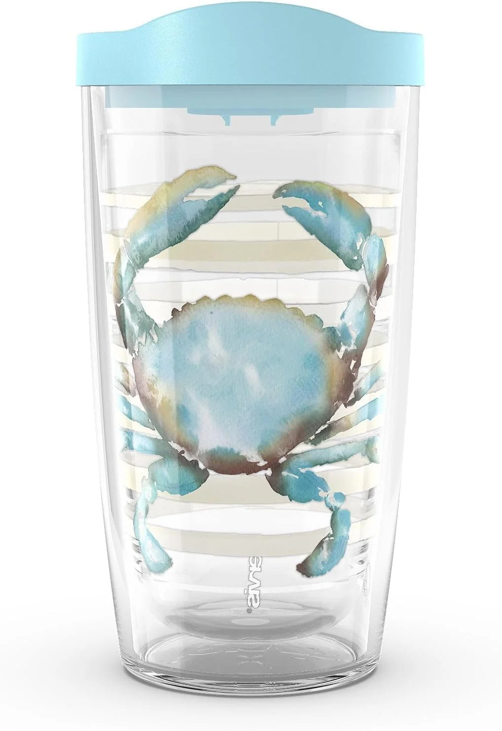 Tervis Sara Berrenson - Atlantica Collection Made in USA Double Walled Insulated Tumbler Travel Cup Keeps Drinks Cold & Hot, 24oz, Lobster