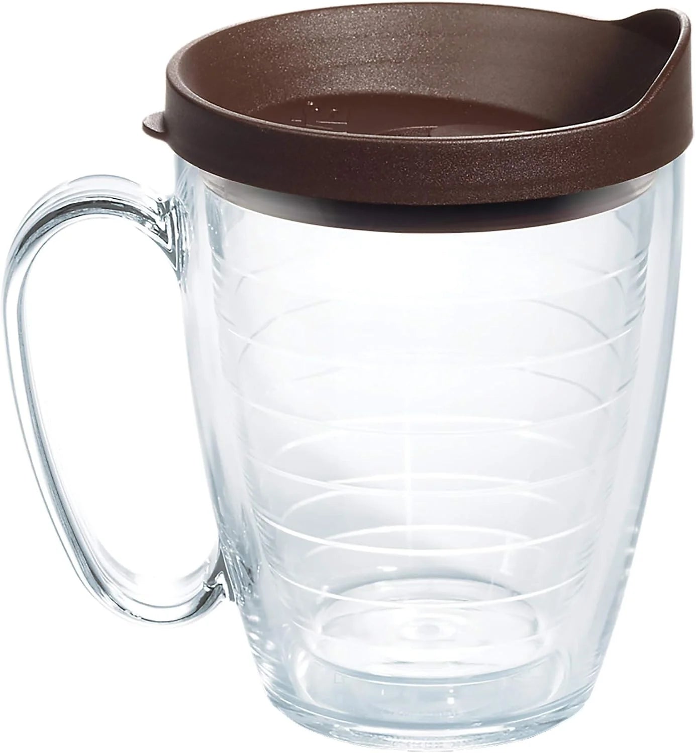 Tervis Clear & Colorful Lidded Made in USA Double Walled Insulated Tumbler Travel Cup Keeps Drinks Cold & Hot, 16oz Mug, Clear Lid