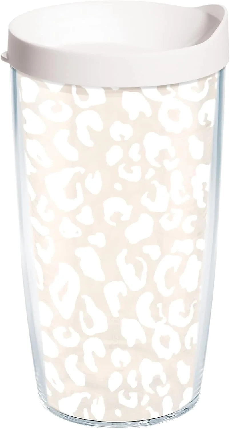 Tervis Leopard Collection Made in USA Double Walled Insulated Tumbler Travel Cup Keeps Drinks Cold & Hot, 24oz, Frost