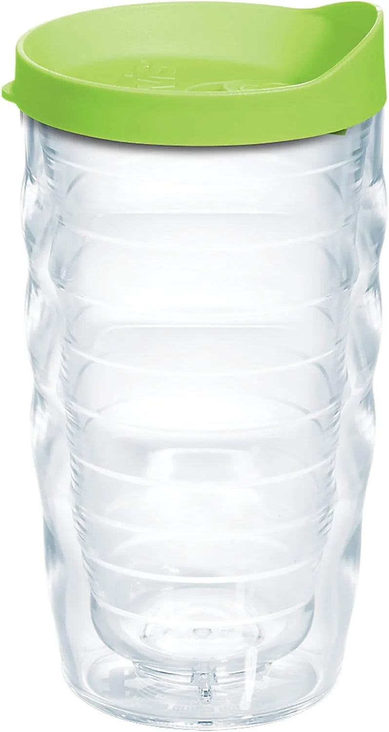 Tervis Clear & Colorful Lidded Made in USA Double Walled Insulated Tumbler Travel Cup Keeps Drinks Cold & Hot, 16oz Mug, Clear Lid