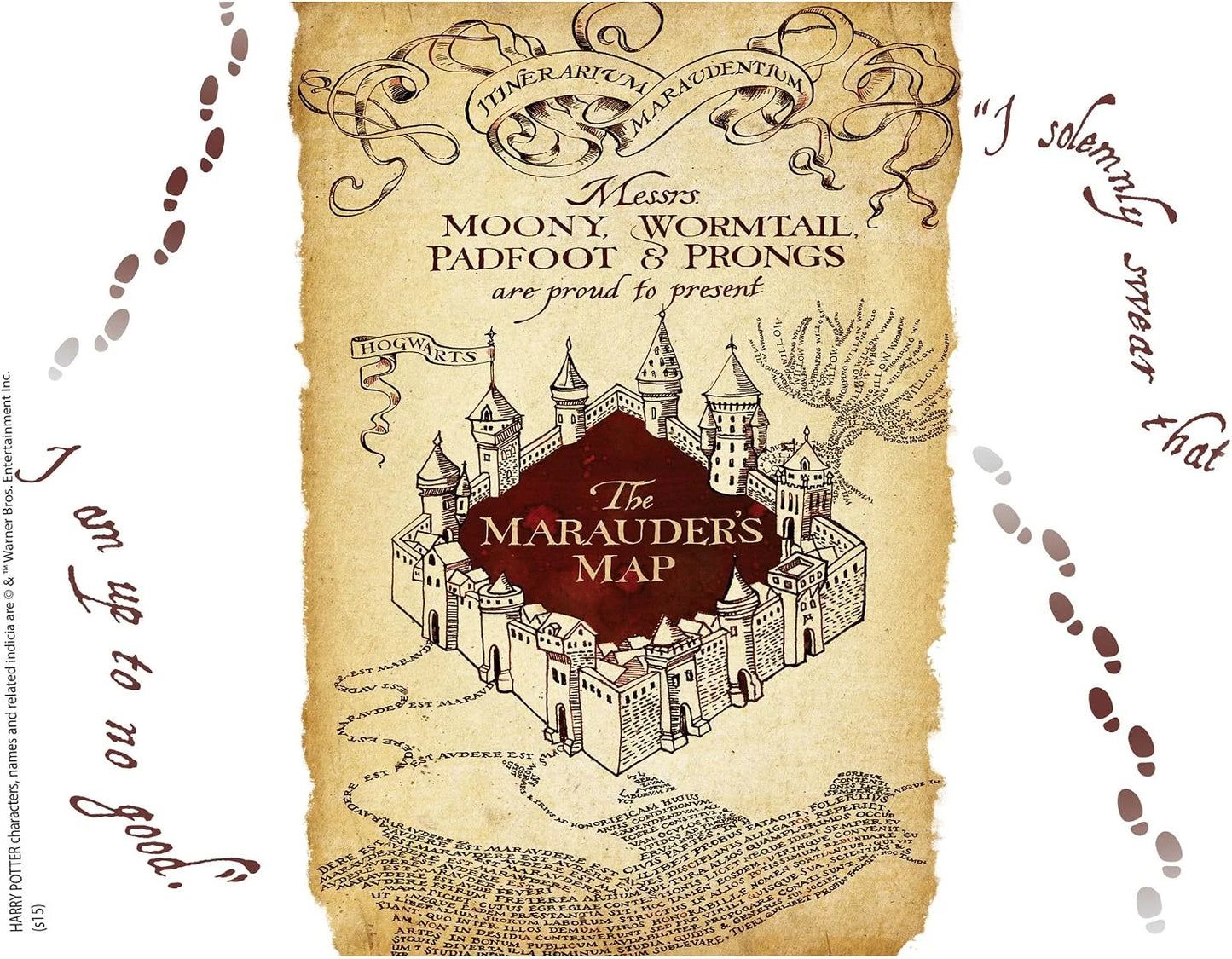 Tervis Harry Potter The Marauder's Map Made in USA Double Walled Insulated Tumbler Travel Cup Keeps Drinks Cold & Hot, 24oz Venture Lite Water Bottle, Classic