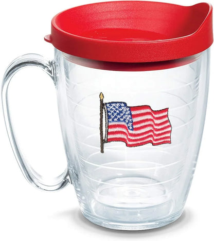 Tervis American Flag Made in USA Double Walled Insulated Tumbler Travel Cup Keeps Drinks Cold & Hot, 16oz 4pk, Classic