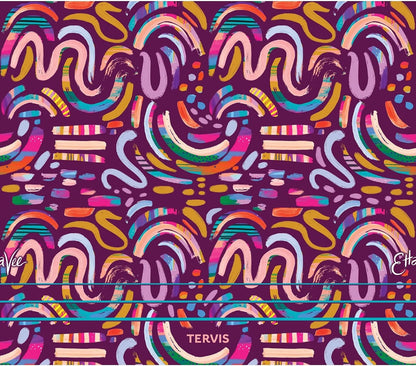 Tervis Venture Water Bottle EttaVee - Purple Swirls Triple Insulated Tumbler Travel Cup Keeps Drinks Cold & Hot, 26oz, Stainless Steel