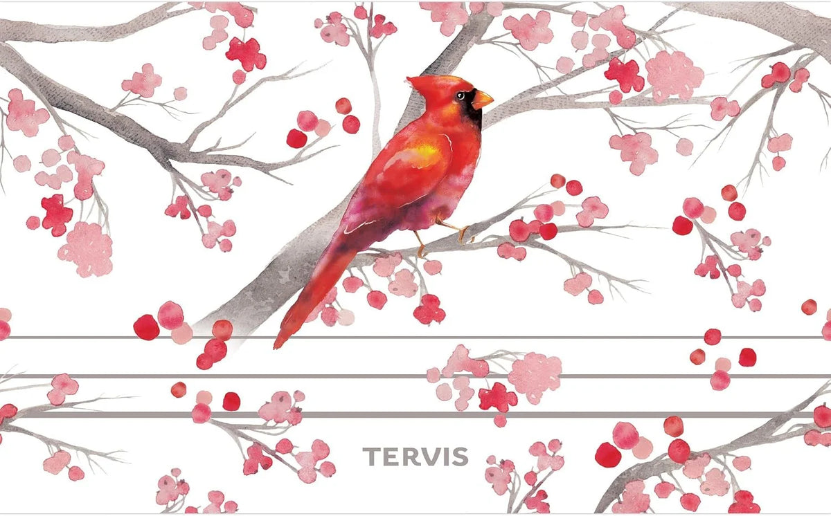 Tervis Traveler Christmas Holiday Cardinal and Berry Branches Triple Insulated Tumbler Travel Cup Keeps Drinks Cold & Hot, 30oz, Stainless Steel