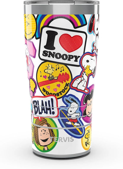 Tervis Venture Water Bottle Peanuts - Sticker Collage Made in USA Double Walled Insulated Tumbler Travel Cup Keeps Drinks Cold & Hot, 26oz, Stainless Steel