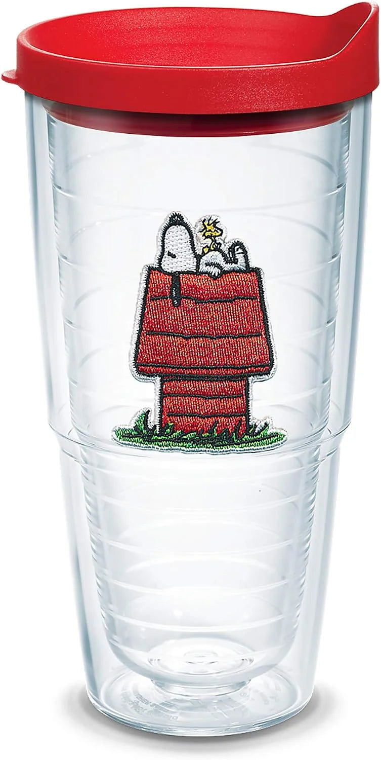 Tervis Peanuts Best Buddies Collection Snoopy Woodstock House Made in USA Double Walled Insulated Tumbler Travel Cup Keeps Drinks Cold & Hot, 10oz Wavy, Felt