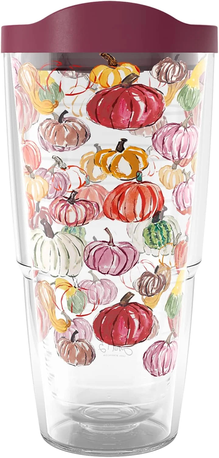 Tervis Sara Berrenson - Atlantica Collection Made in USA Double Walled Insulated Tumbler Travel Cup Keeps Drinks Cold & Hot, 24oz, Lobster