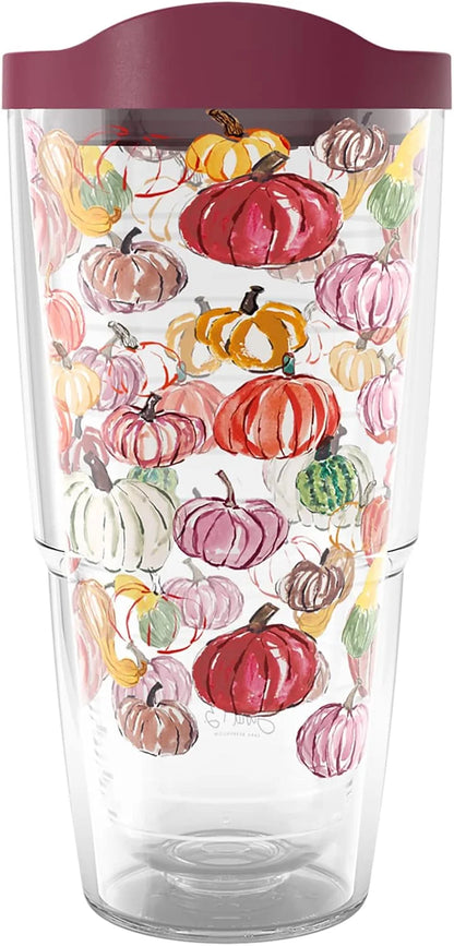 Tervis Sara Berrenson - Atlantica Collection Made in USA Double Walled Insulated Tumbler Travel Cup Keeps Drinks Cold & Hot, 24oz, Lobster