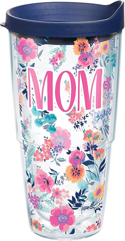 Tervis Made in USA Double Walled Dainty Floral Mother's Day Insulated Tumbler Cup Keeps Drinks Cold & Hot, 16oz Mug, Mom