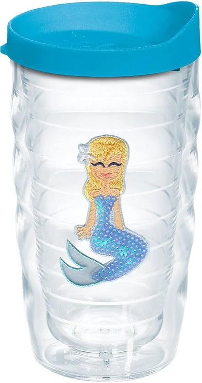 Tervis Blue Sequins Mermaid Made in USA Double Walled Insulated Tumbler Cup Keeps Drinks Cold & Hot, 16oz Mug, Unlidded