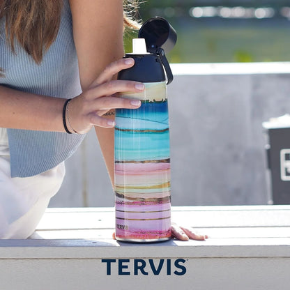 Tervis Venture Water Bottle Peanuts - Sticker Collage Made in USA Double Walled Insulated Tumbler Travel Cup Keeps Drinks Cold & Hot, 26oz, Stainless Steel