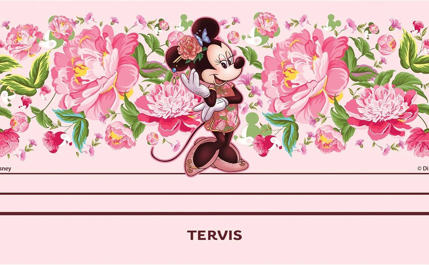 Tervis Traveler Disney Minnie Mouse Neo Chinese Floral Triple Walled Insulated Tumbler Travel Cup Keeps Drinks Cold & Hot, 20oz, Stainless Steel