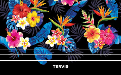 Tervis Traveler Tropical Collection Floral flower bright bold black hibiscus palm bird paradise Triple Walled Insulated Tumbler Travel Cup Keeps Drinks Cold & Hot, 20oz, Stainless Steel
