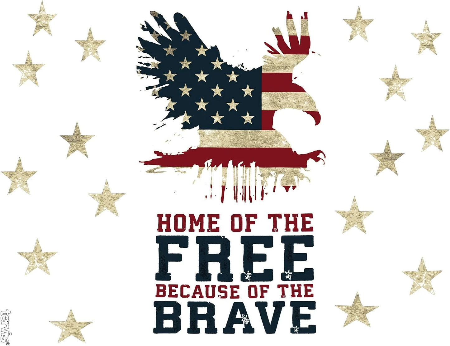 Tervis Home of the Free Because of the Brave Made in USA Double Walled Insulated Tumbler Travel Cup Keeps Drinks Cold & Hot, 16oz Mug with Handle, Classic