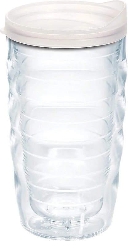 Tervis Clear & Colorful Lidded Made in USA Double Walled Insulated Tumbler Travel Cup Keeps Drinks Cold & Hot, 16oz Mug, Clear Lid