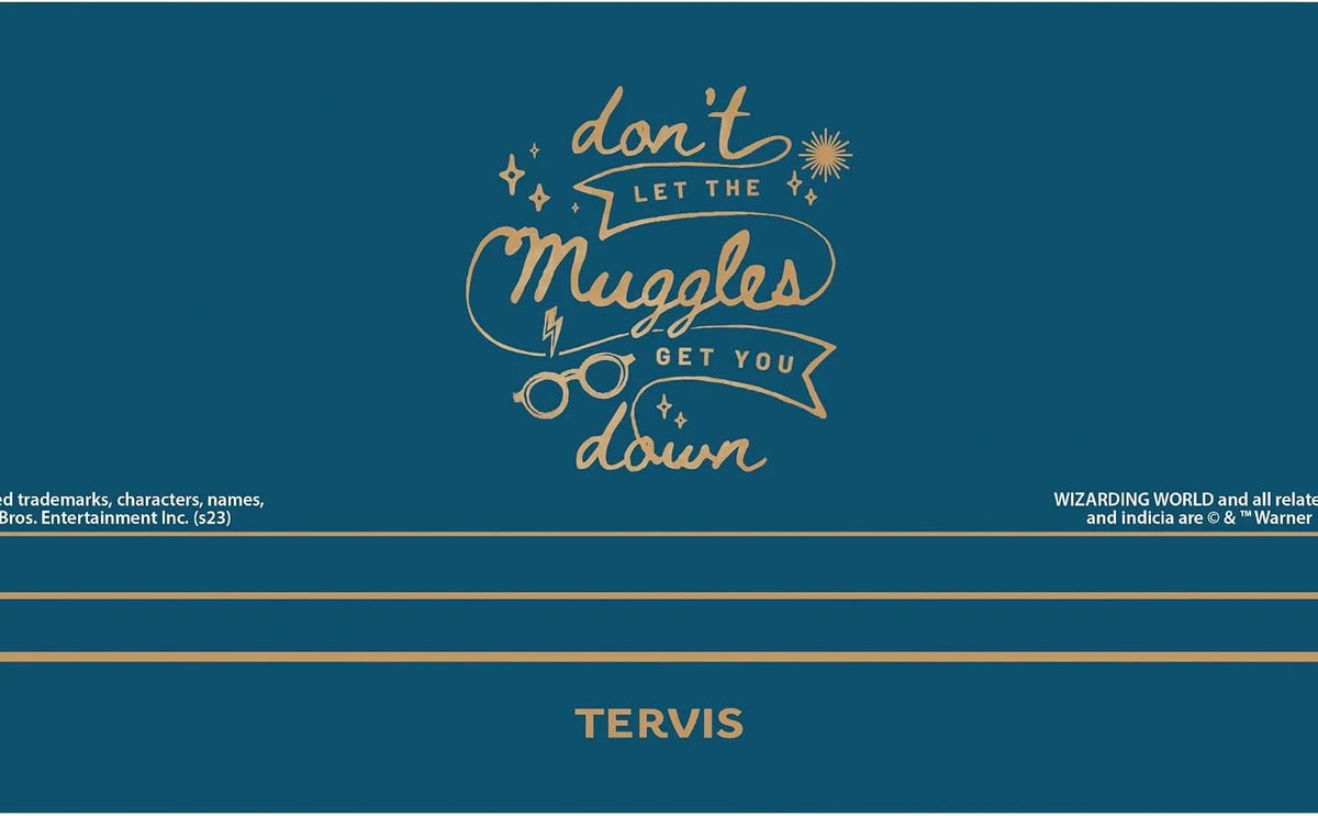 Tervis Harry Potter Don't Let Muggles Get You Down Made in USA Double Walled Insulated Tumbler Travel Cup Keeps Drinks Cold & Hot, 24oz, Classic