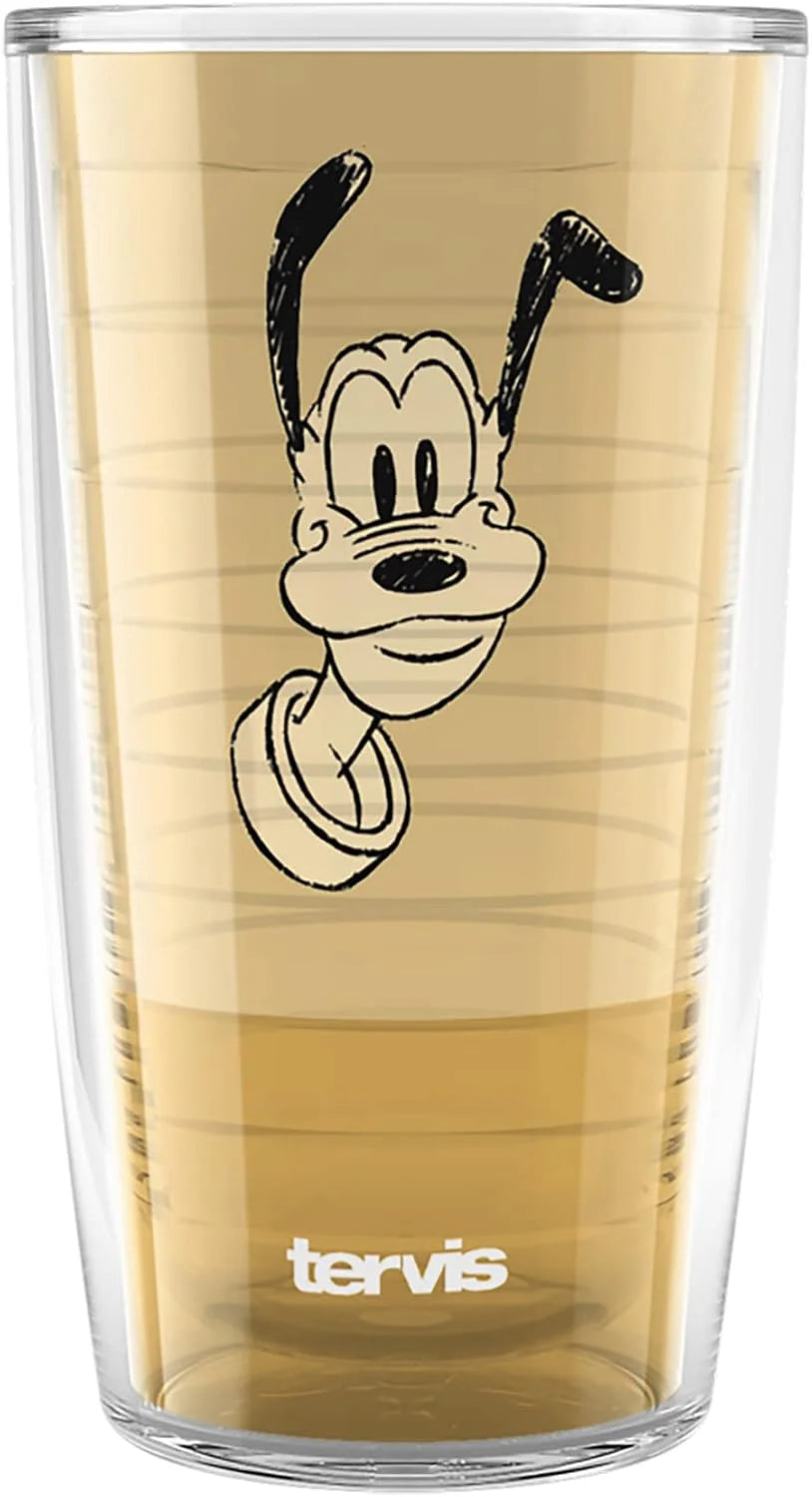 Tervis Disney Fundamentals Collection Made in USA Double Walled Insulated Tumbler Travel Cup Keeps Drinks Cold & Hot, 16oz - 4pk, Assorted