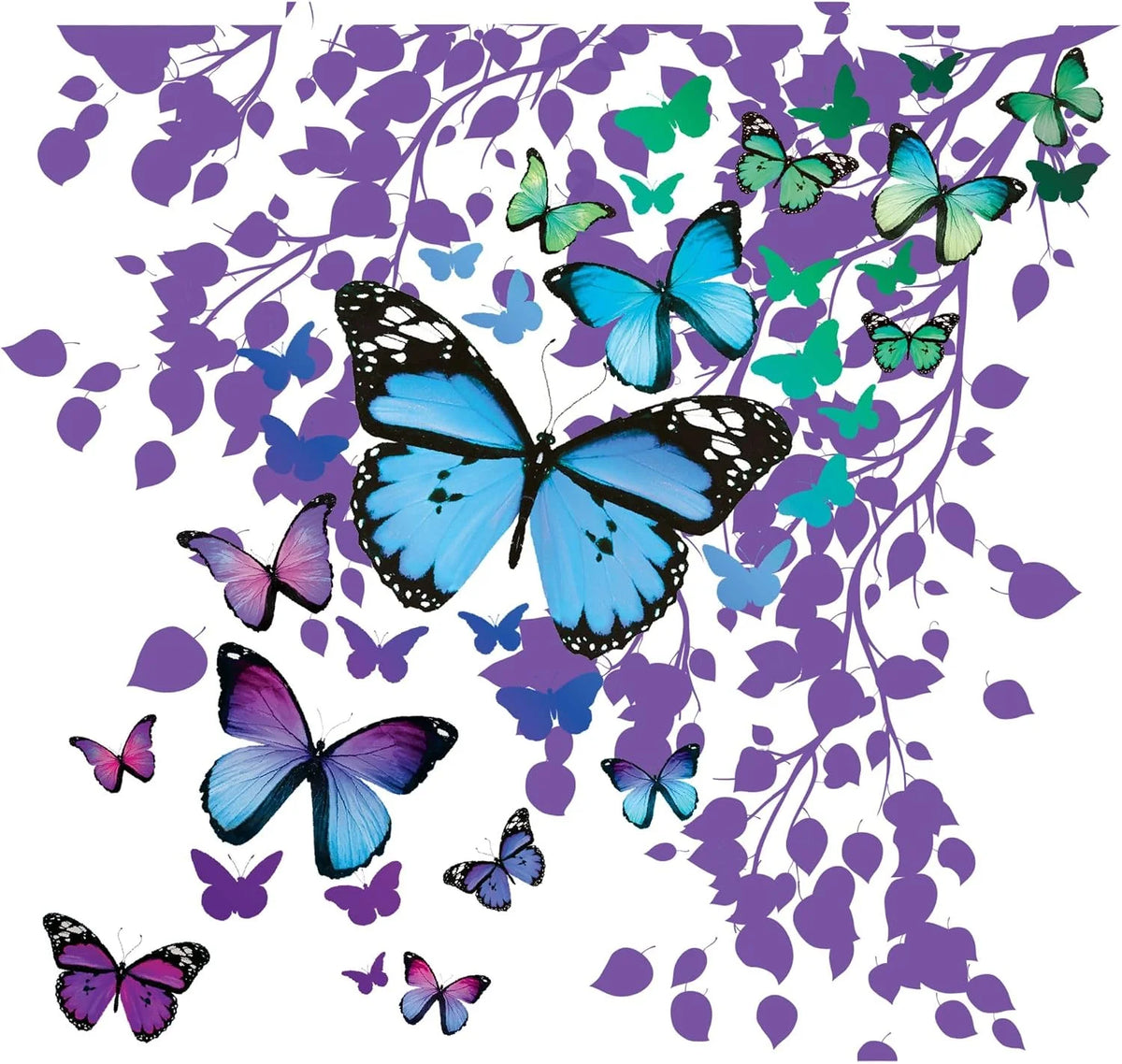 Tervis Blue Endless Butterfly Made in USA Double Walled Insulated Tumbler Travel Cup Keeps Drinks Cold & Hot, 16oz, Classic