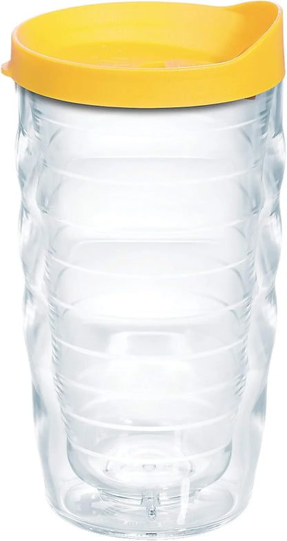 Tervis Clear & Colorful Lidded Made in USA Double Walled Insulated Tumbler Travel Cup Keeps Drinks Cold & Hot, 16oz Mug, Clear Lid
