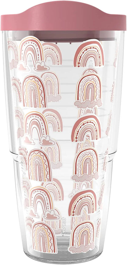Tervis Boho Rainbows Made in USA Double Walled Insulated Tumbler Cup Keeps Drinks Cold & Hot, 24oz, Classic