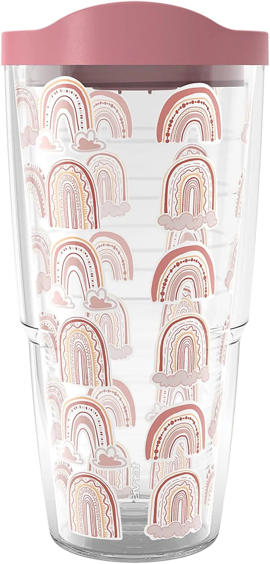 Tervis Boho Rainbows Made in USA Double Walled Insulated Tumbler Cup Keeps Drinks Cold & Hot, 24oz, Classic
