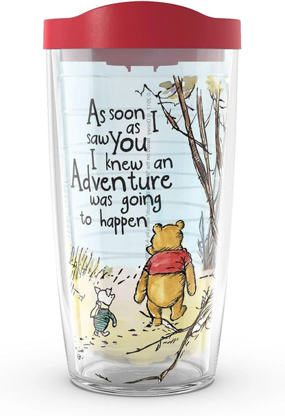 Tervis Disney - Winnie the Pooh Adventure Made in USA Double Walled Insulated Tumbler Travel Cup Keeps Drinks Cold & Hot, 10oz Wavy, Classic