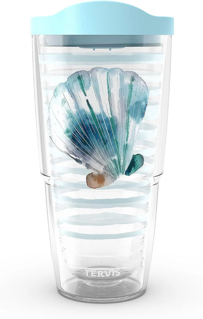 Tervis Sara Berrenson - Atlantica Collection Made in USA Double Walled Insulated Tumbler Travel Cup Keeps Drinks Cold & Hot, 24oz, Lobster