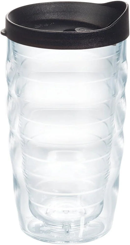 Tervis Clear & Colorful Lidded Made in USA Double Walled Insulated Tumbler Travel Cup Keeps Drinks Cold & Hot, 16oz Mug, Clear Lid