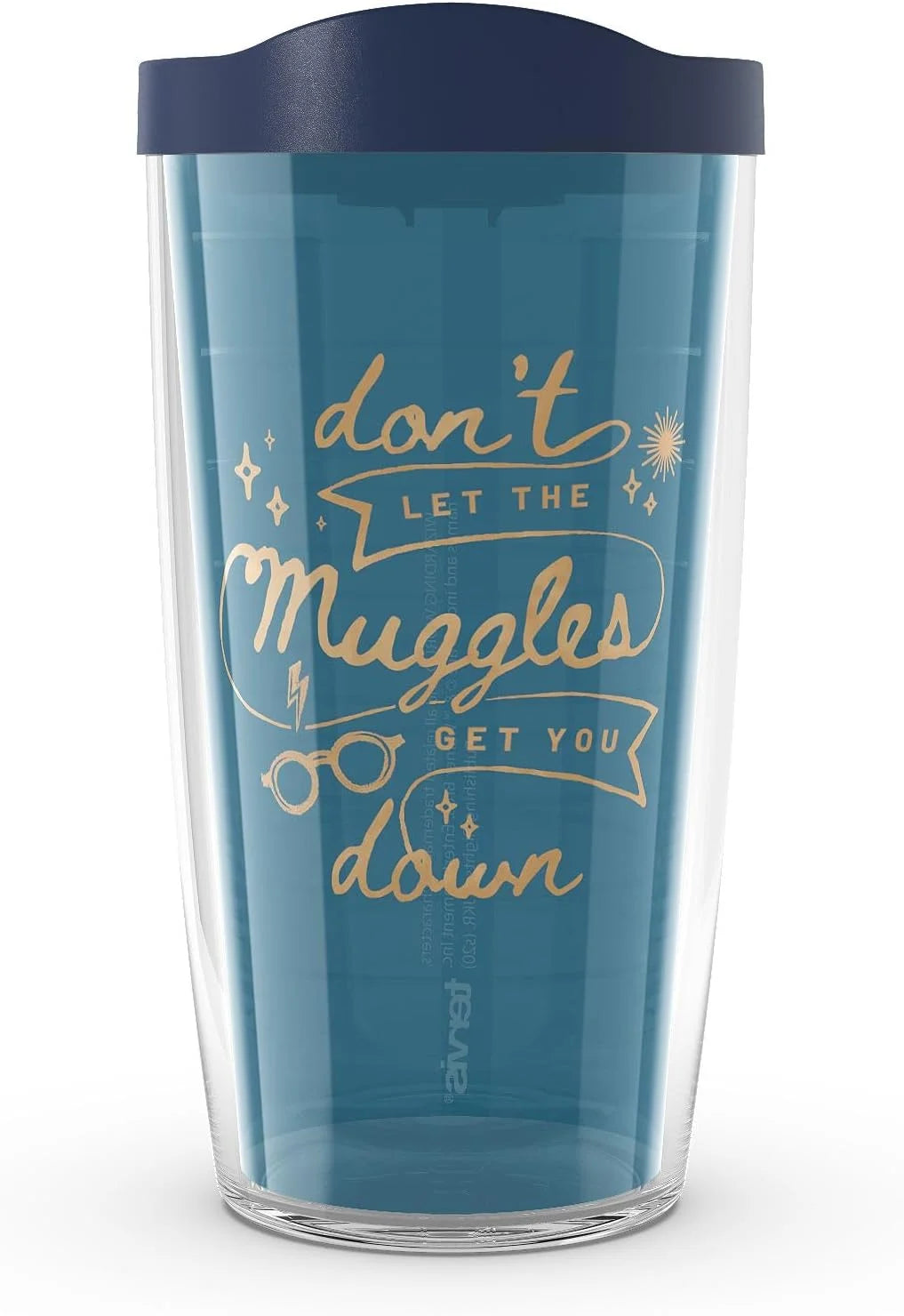 Tervis Harry Potter Don't Let Muggles Get You Down Made in USA Double Walled Insulated Tumbler Travel Cup Keeps Drinks Cold & Hot, 24oz, Classic