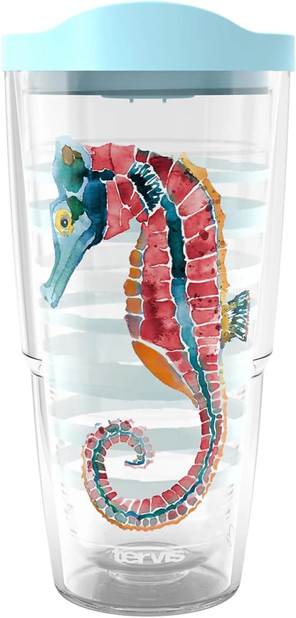 Tervis Sara Berrenson - Atlantica Collection Made in USA Double Walled Insulated Tumbler Travel Cup Keeps Drinks Cold & Hot, 24oz, Lobster