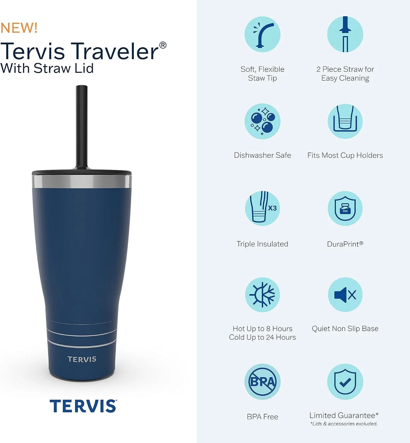 Tervis 20oz Stainless Steel Tumbler | Foxberry Red Powder Coat