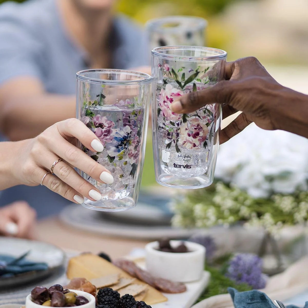 Tervis Kelly Ventura Floral Vista Collection Made in USA Double Walled Insulated Tumbler Travel Cup Keeps Drinks Cold & Hot, 16oz - 4pk, Assorted