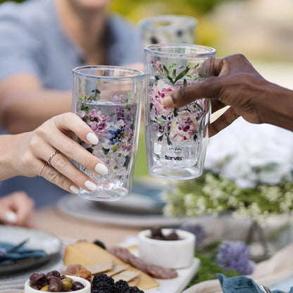 Tervis Kelly Ventura Floral Vista Collection Made in USA Double Walled Insulated Tumbler Travel Cup Keeps Drinks Cold & Hot, 16oz - 4pk, Assorted