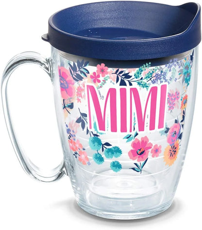 Tervis Made in USA Double Walled Dainty Floral Mother's Day Insulated Tumbler Cup Keeps Drinks Cold & Hot, 16oz Mug, Mom